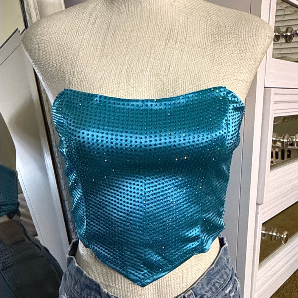 Fashion Nova Sequin Strapless Top